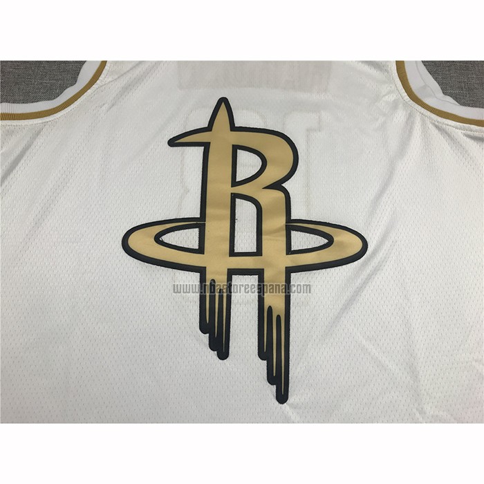 Camiseta Golden Edition Houston Rockets James Harden NO 13 Blanco